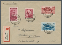 Saarland (1947/56): 1950, "Kolping Und Wust" Zusammen Mit Mi. 265-66 Als Portorichtige MiF Auf Orts- - Cartas & Documentos