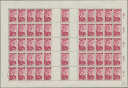Saarland (1947/56): 1950, "P. Wust", Kompletter Postfrischer Bogen, Im Steck Angetrennt Und Leicht A - Cartas & Documentos