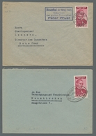 Saarland (1947/56): 1950, "P. Wust", Zwei Einzelwerte Je Als Portorichtige EF Auf Fernbriefen, Einma - Covers & Documents