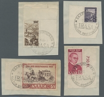 Saarland (1947/56): 1950, "IBASA", Randwert Mit Ausgabebezogenem SST Auf Briefstück. Dazu Mi. 276, 2 - Covers & Documents