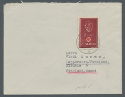 Saarland (1947/56): 1950, "Rotes Kreuz", Einzelwert Als Portorichtige EF Auf Brief Von WADGASSEN (SA - Covers & Documents