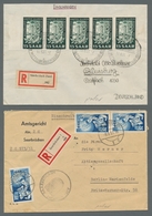 Saarland (1947/56): 1950/51, Drei Portorichtige MeF In Guter Erhaltung, Zweimal Als R-Sendung, Mi. 4 - Covers & Documents