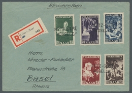 Saarland (1947/56): 1951, "Volkshilfe" Komplett Auf R-Brief Mit Sehr Seltener Entwertung Durch Den G - Covers & Documents