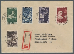 Saarland (1947/56): 1951, "Volkshilfe", Je Wert Zentral Mit Ersttags-Tagesstempel SAARBRÜCKEN 2 G 03 - Cartas & Documentos