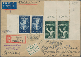 Saarland (1947/56): 1952, Brief An Das "Olympische Komitée Saarland" In Helsinki (frankiert Mit Waag - Cartas & Documentos