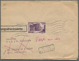 Saarland (1947/56): 1952, "2 Fr. Saar V" Als Portorichtige EF Auf Sehr Seltener "Verbilligter Zeitun - Cartas & Documentos