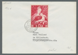 Saarland (1947/56): 1954, "Marianisches Jahr" 3 Werte Jeweils Als Portorichtige Einzelfrankatur Auf - Covers & Documents