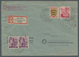 Saarland (1947/56) - Besonderheiten: ALSWEILER (SAAR), Klar Auf R-Brief Nach Neunkirchen Mit Drei-Lä - Otros & Sin Clasificación