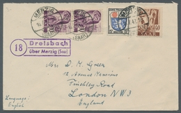 Saarland (1947/56) - Besonderheiten: "(18) Dreisbach über Merzig (Saar)", Klarer Abschlag Des Landpo - Otros & Sin Clasificación