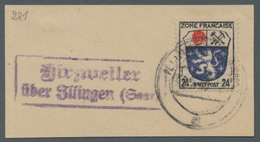 Saarland (1947/56) - Besonderheiten: "Hirzweiler über Fllingen (Saar)", Klarer Abschlag Des Landpost - Altri & Non Classificati