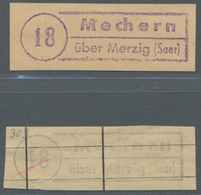 Saarland (1947/56) - Besonderheiten: "18 Mechern über Merzig (Saar)" (blau Und Violett), Klarer Absc - Other & Unclassified