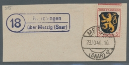 Saarland (1947/56) - Besonderheiten: "18 Merchingen über Merzig (Saar)", Klarer Abschlag Des Landpos - Altri & Non Classificati