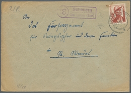 Saarland (1947/56) - Besonderheiten: "18 Scheuern über Lebach (Saar)", Klarer Abschlag Des Landposts - Other & Unclassified