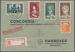 Saarland (1947/56) - Besonderheiten: TÜRKISMÜHLE (SAAR) A -5.2.57, Klarer Abschlag Auf Frank. R-Brie - Sonstige & Ohne Zuordnung