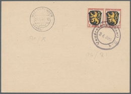 Saarland (1947/56) - Besonderheiten: "Vaudrevange (Saar) B Mit L1 24.Juni 1946", Klare Abschläge Neb - Otros & Sin Clasificación