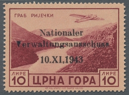 Dt. Besetzung II WK - Montenegro: 1943, "10 L. Nationaler Verwaltungsausschuss", Postfrischer Wert D - Ocupación 1938 – 45