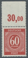 Alliierte Besetzung - Gemeinschaftsausgaben: 1946, "60 Pfg. Ziffer Vom Plattenoberrand, Durchgezähnt - Otros & Sin Clasificación