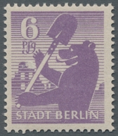 Sowjetische Zone - Berlin Und Brandenburg: 1945, "6 Pfg. Berliner Bär Mittelbläulichviolett, Waag. G - Altri & Non Classificati