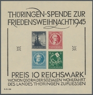 Sowjetische Zone - Thüringen: 1945, "Großer Weihnachtsblock Ohne Durchstich", Postfrischer Block In - Altri & Non Classificati