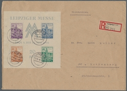 Sowjetische Zone - West-Sachsen: 1946, "Leipziger Messe-Block Mit Wasserzeichen Y", Viermal Mit Selt - Other & Unclassified