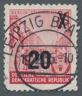 DDR: 1954, Fünfjahresplan Mit Versehentlichem Überdruck 20 Auf 24 Pfennig Auf Der Offstdruck-Urmarke - Storia Postale