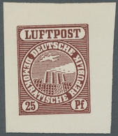 DDR: 1956 (ca.), 3 Verschiedenfarbige Ungezähnte Entwürfe Für Eine Nichtverausgabte Luftpostmarke Au - Covers & Documents