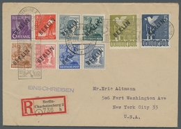 Berlin: 1948, Schwarzaufdruck 20 Werte Kpl. Mit Luftbrücken-Maschinenstempel Von "Berlin-Charlottenb - Unused Stamps