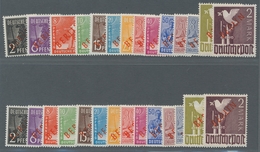 Berlin: 1949, Rotaufdruck, Zwei Postfrische Sätze, 1 Mark-Wert Gepr. Schlegel, Bzw. Lippschütz BPP, - Nuevos
