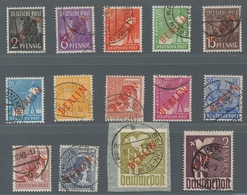 Berlin: 1949, Rotaufdruck, Drei Gestempelte Sätze, überwiegend Gepr. Schlegel Und Lippschütz BPP, Ru - Unused Stamps