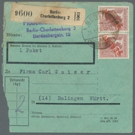 Berlin: 1949, 60 Pf. Rotaufdruck, Waagerechtes Paar Als Seltene Mef. Auf Paketkarte Von Berlin 24.1. - Unused Stamps