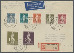 Berlin: 1949, "Stephan"-Satz 7 Werte Kpl. In Tadelloser Erhaltung Entwertet "Lübeck 1 12.7.50" Auf E - Unused Stamps