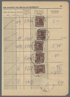 Berlin: 1949, 15 Pf Rotaufdruck, Fünf Werte Auf Einlieferungsbuchseite Mit Gebührenpflichtiger Bestä - Unused Stamps