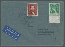 Berlin: 1949, "10 Pfg. Währungsgeschädigte", Unterrandwert Mit Mi. 74 Auf Flugbrief Ohne Flugbestäti - Unused Stamps