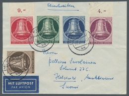 Berlin: 1951, "Glocke I" Komplett Auf Zweiseitig Beschnittenem Flug-R-Brief Von KASSEL 24.3.54 Nach - Unused Stamps