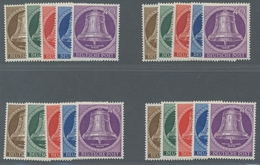 Berlin: 1953 Freiheitsglocke III, Klöppel Mitte, Vier Sätze Postfrisch, Kaiser-Wilhelm-Gedächtniskir - Unused Stamps