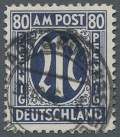 Bizone: 1945, AM-Post 80 Pfennig Schwarzviolettultramarin In Der 11er Zähnung Auf Sogen. "Alfelder P - Altri & Non Classificati