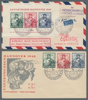 Bizone: 1949, "Hannovermesse-Block" Mit Dreimal ESST Auf Flug-FDC Nach Hamburg In Sehr Guter Erhaltu - Other & Unclassified