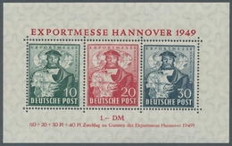 Bizone: 1949, "Hannovermesse-Block Mit 30 Pfg. Grünlichschiefer", Postfrischer Block In Tadelloser E - Altri & Non Classificati