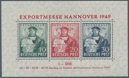 Bizone: 1949, Exportmesse Hannover, Block 1 C, ÷ 1949, Exportmesse Hannover, Bl. 1 C, Höher Gepr. Sc - Other & Unclassified