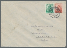 Bizone: 1949, Radrennen 2 Werte Komplett Auf Brief Nach London/England Mit Stempel "Schweinfurt 15.5 - Sonstige & Ohne Zuordnung