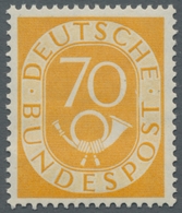 Bundesrepublik Deutschland: 1951 Postfrischer Kplt. Posthornsatz Gepr. Schlegel BPP, Die Drei Hauptw - Briefe U. Dokumente