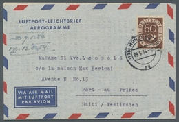 Bundesrepublik Deutschland: 1951, Posthorn, 60 Pf. Ef Auf Luftpostleichtbrief Von München D. 3.5.54 - Cartas & Documentos