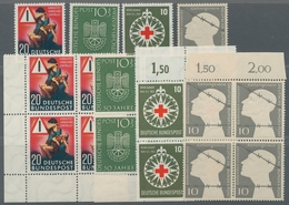 Bundesrepublik Deutschland: 1953, Jahrgang Fünfmal Einwandfrei Postfrisch, Mit Paaren, Viererblocks - Storia Postale
