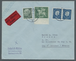 Bundesrepublik Deutschland: 1959, Heuss III, 40 Pf. Waagerechtes Paar In Mif. Auf Eilbotenbrief V. W - Briefe U. Dokumente