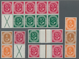 Bundesrepublik - Zusammendrucke: 1951, Posthorn-Zusammendrucke Postfrisch, H-Blatt 1 (ohne Rand), Pr - Zusammendrucke