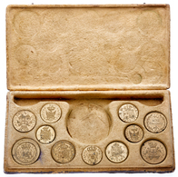 Italien: MÜNZGEWICHTE; 11 Italienische Münzgewichte Aus Dem 19.Jahrhundert Im Originaletui Ohne Waag - 1861-1878 : Victor Emmanuel II.