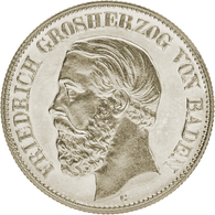 Baden: 1888, "Friedrich I." 2 Mark In Leicht Geputzter Vorzüglicher Erhaltung Fast Polierter Platte. - Taler & Doppeltaler