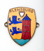 Orden & Ehrenzeichen: FLENSBURG, Emaliertes Abzeichen In Wappenform Mit Stadtwappen Von Flensburg In - Otros & Sin Clasificación