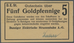 Deutschland - Notgeld - Ehemalige Ostgebiete: DANZIG; 1923, Notgeldschein über 5 Goldpfennige Der "D - Other & Unclassified