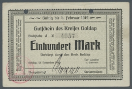 Deutschland - Notgeld - Ehemalige Ostgebiete: GOLDAP; 1918, Partie Von 4 Notgeldscheinen Des "Kreis - Altri & Non Classificati